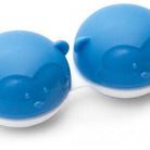Blauwe contactlenzenhouder in apenvorm