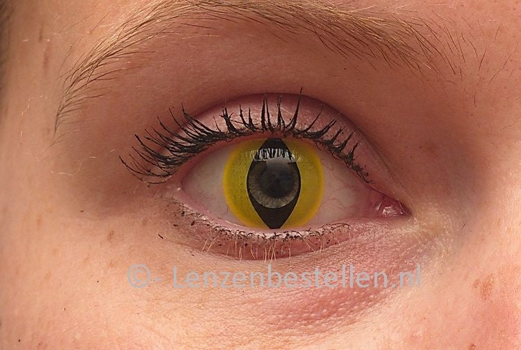 Crazy Party kleurlenzen – Cat Eye Geel