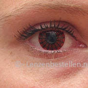 Crazy Party kleurlenzen – Spiderweb Rood
